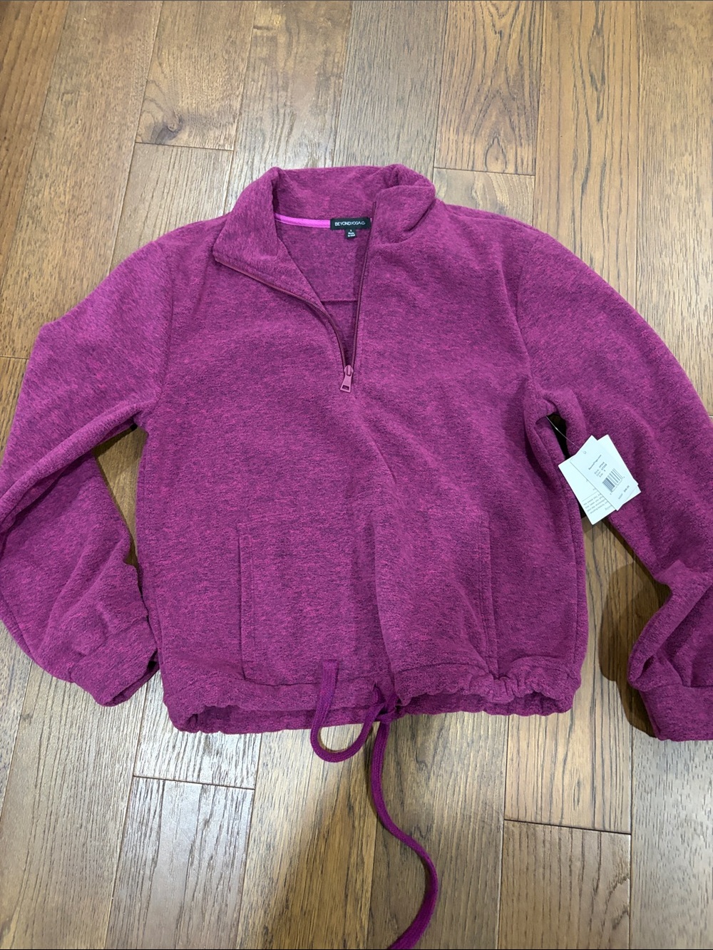 Beyond Yoga Half-Zip Pullover in Berry